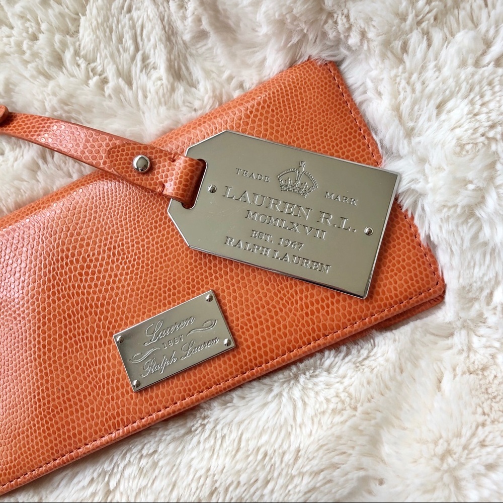 Ralph Lauren Orange Newberry Slim Wallet